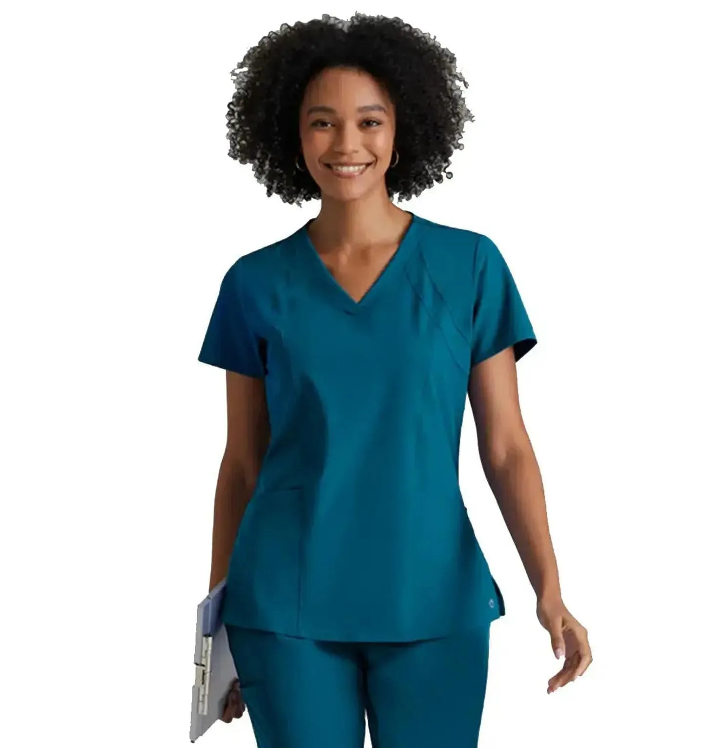 Barco One™ by Barco Racer 4-Pocket V-Neck Scrub Top-Plus