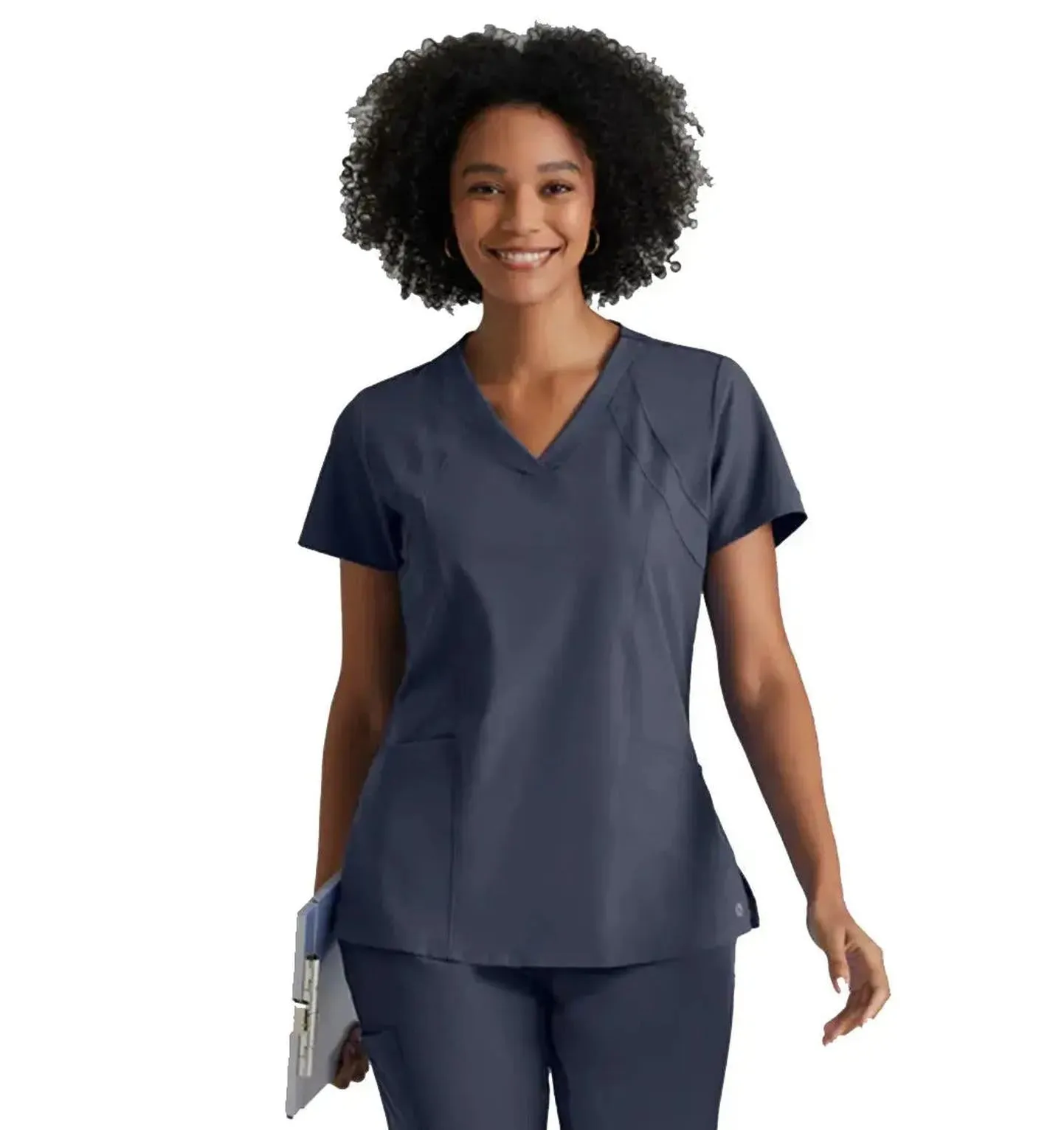 Barco One™ by Barco Racer 4-Pocket V-Neck Scrub Top-Plus
