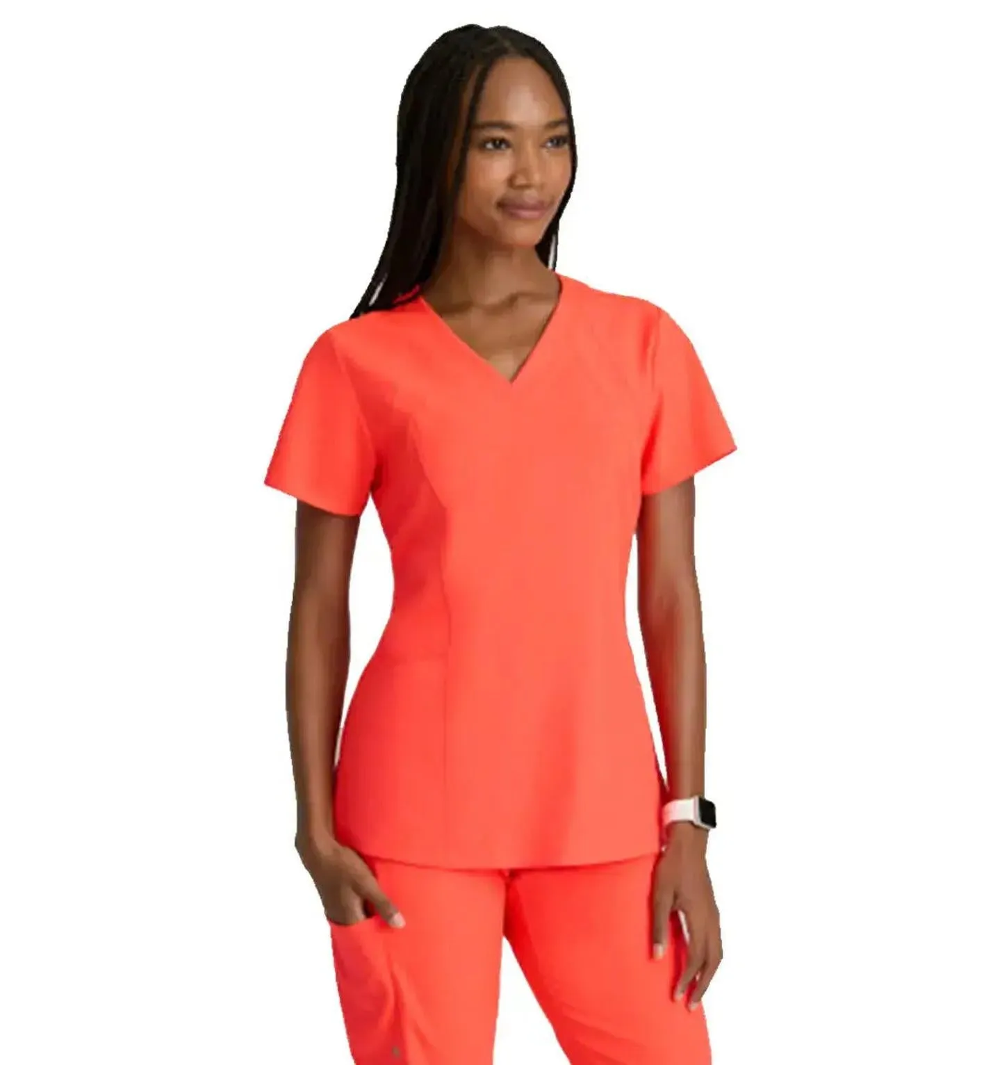 Barco One™ by Barco Racer 4-Pocket V-Neck Scrub Top-Plus