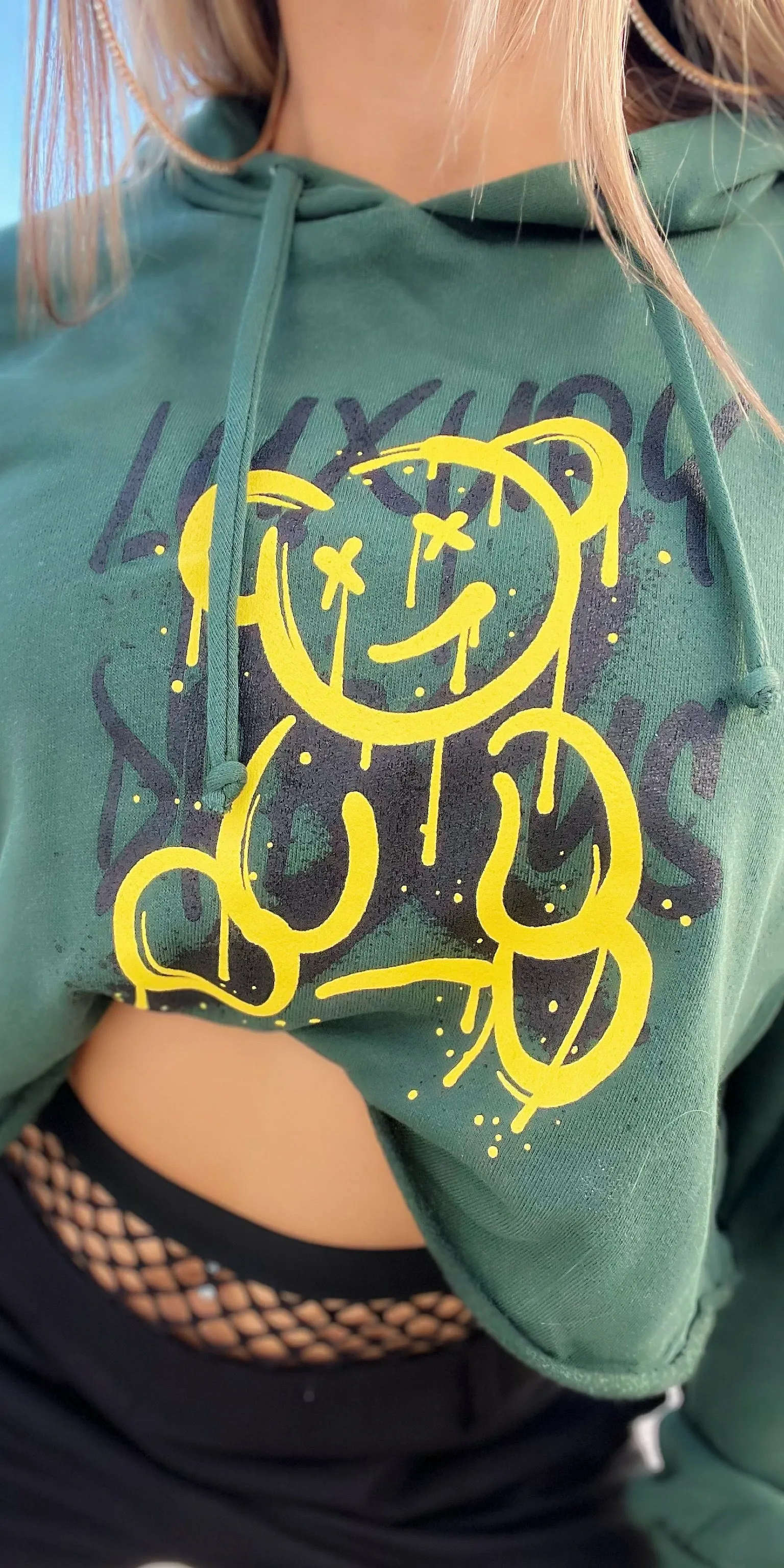 Bear Crop Hoddie Top