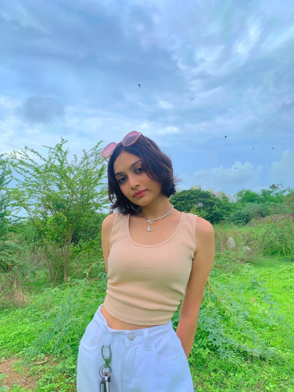 Beige Retro Tank Top