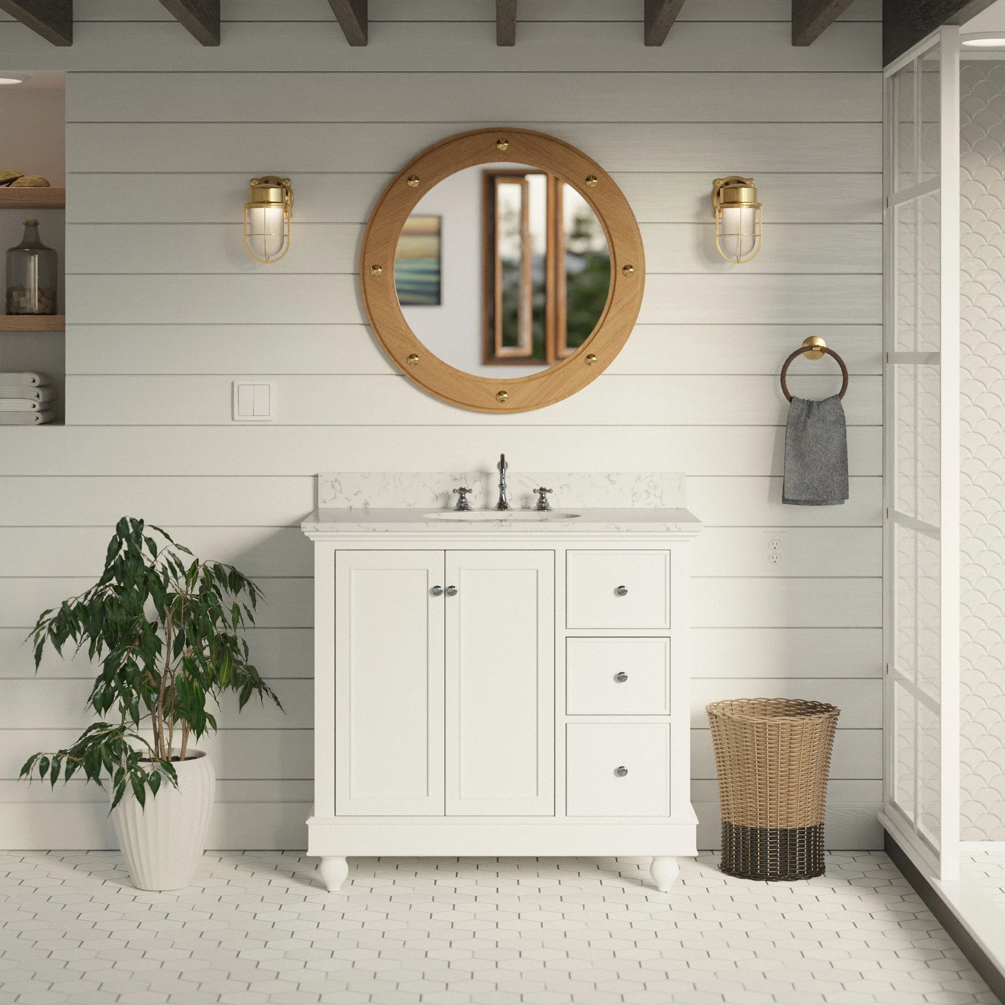 Bella 36-inch Vanity with Engineered Marble Top