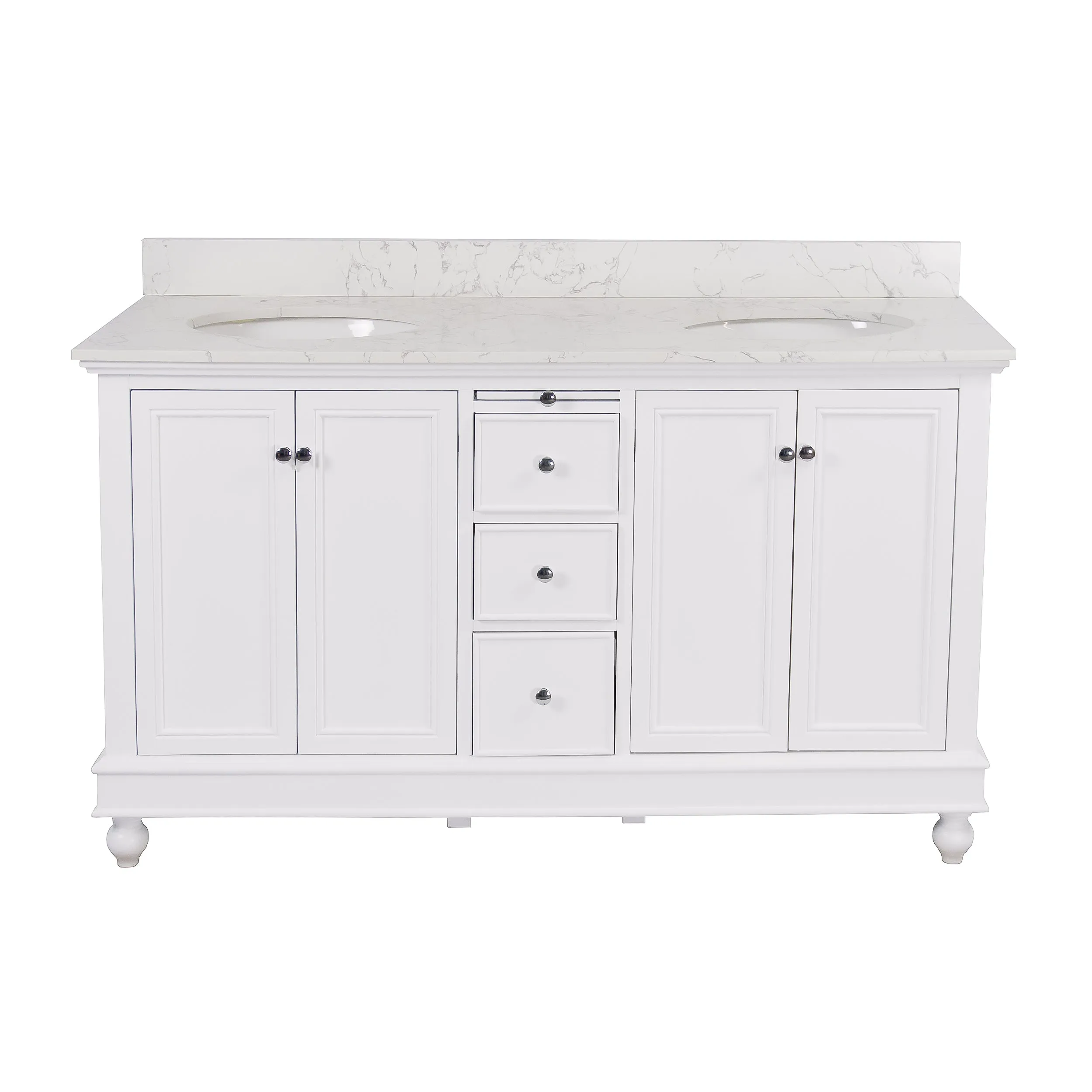 Bella 60-inch Double Vanity with Engineered Marble Top