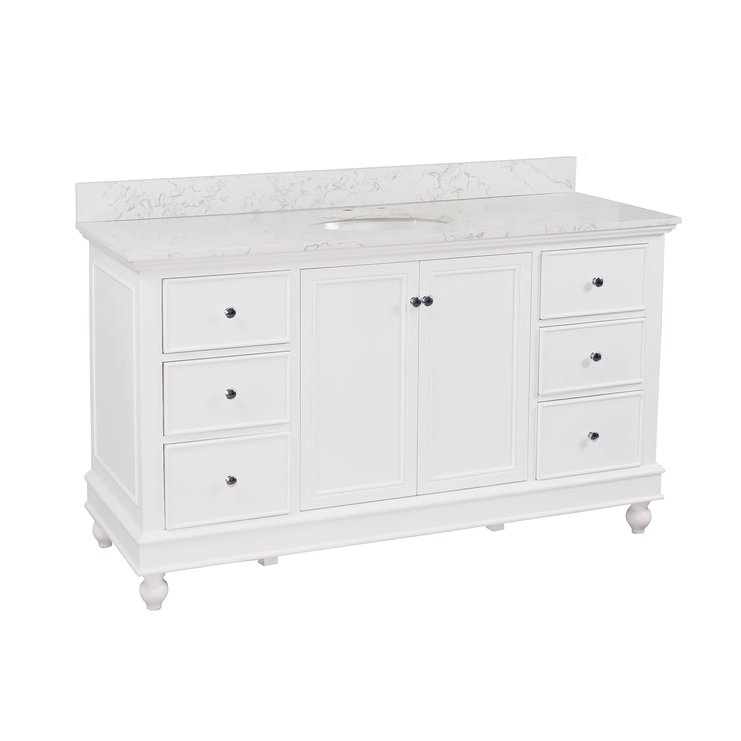 Bella 60-inch Single Vanity with Engineered Marble Top