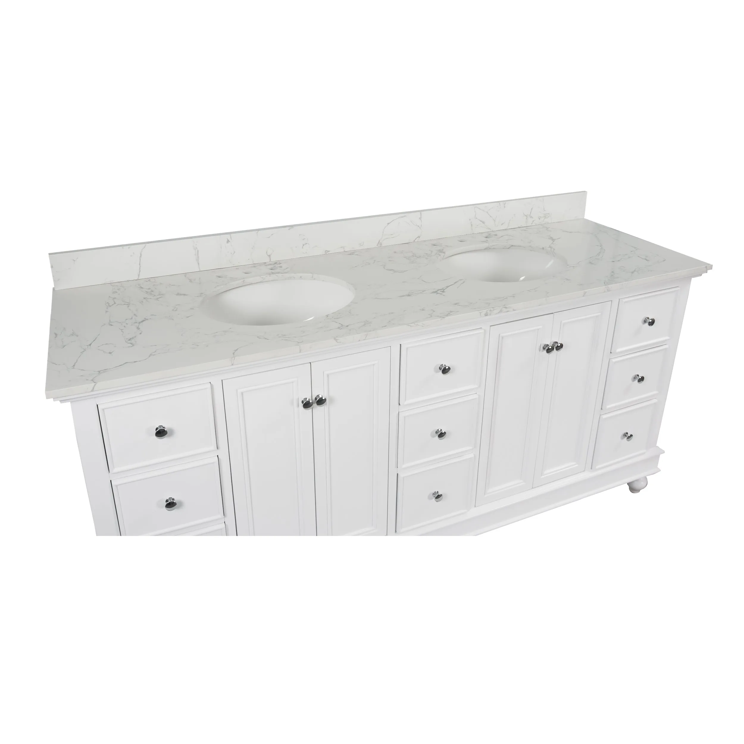 Bella 72-inch Double Vanity with Engineered Marble Top