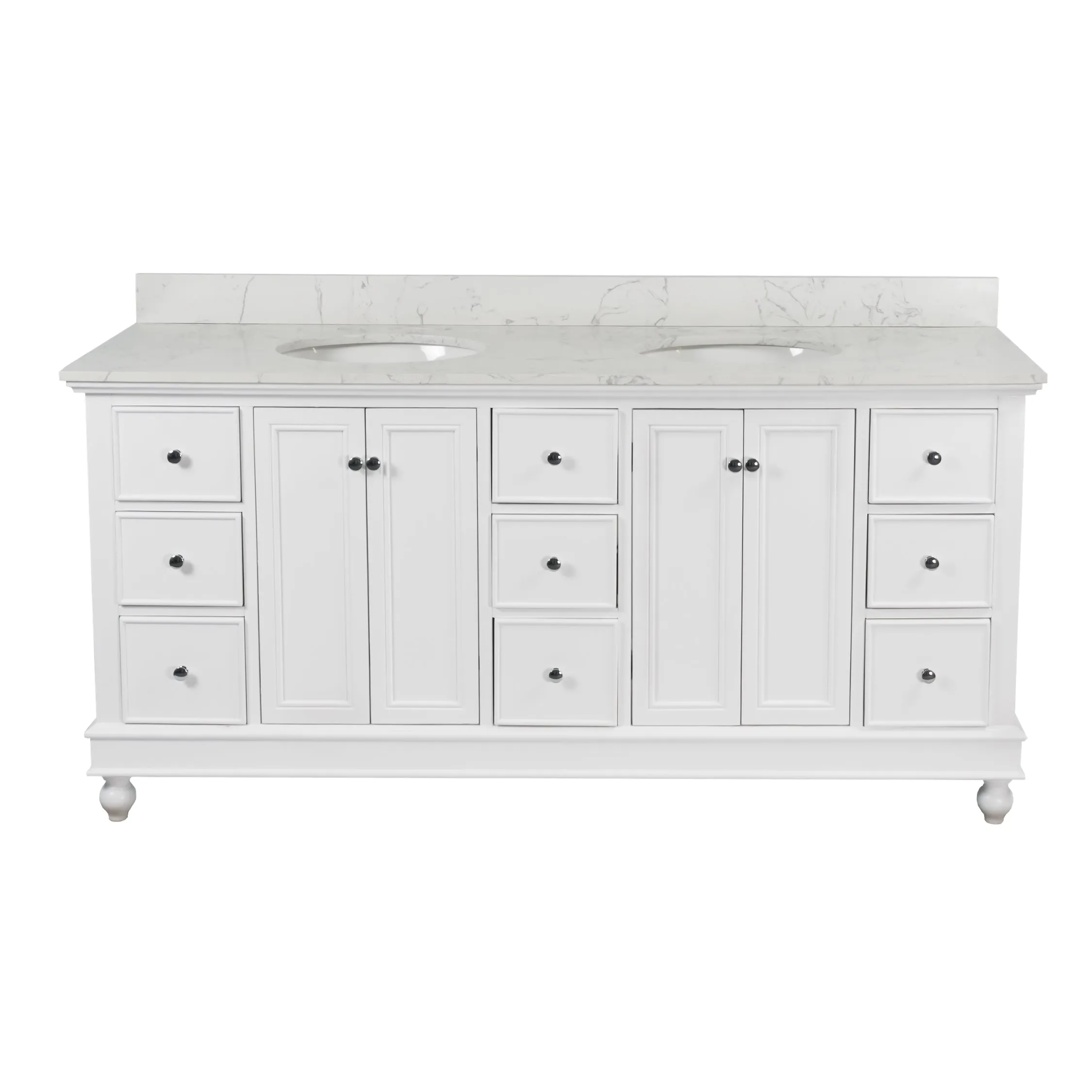 Bella 72-inch Double Vanity with Engineered Marble Top