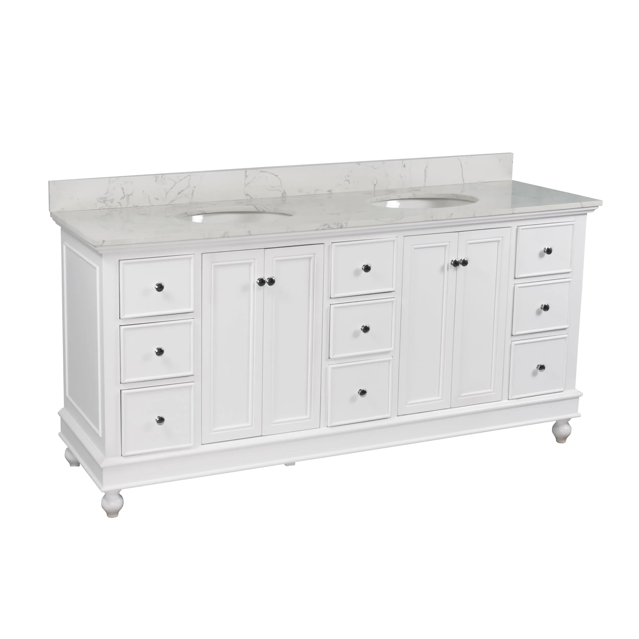 Bella 72-inch Double Vanity with Engineered Marble Top