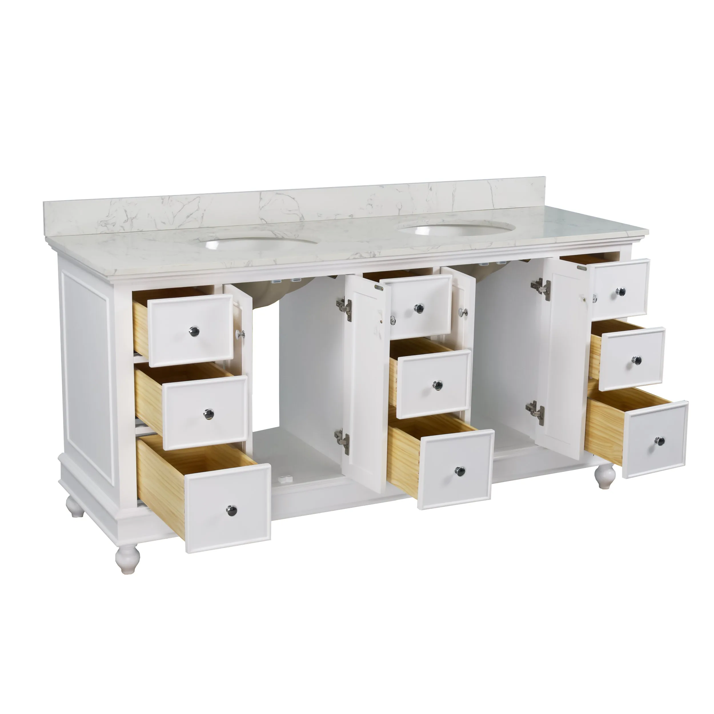 Bella 72-inch Double Vanity with Engineered Marble Top
