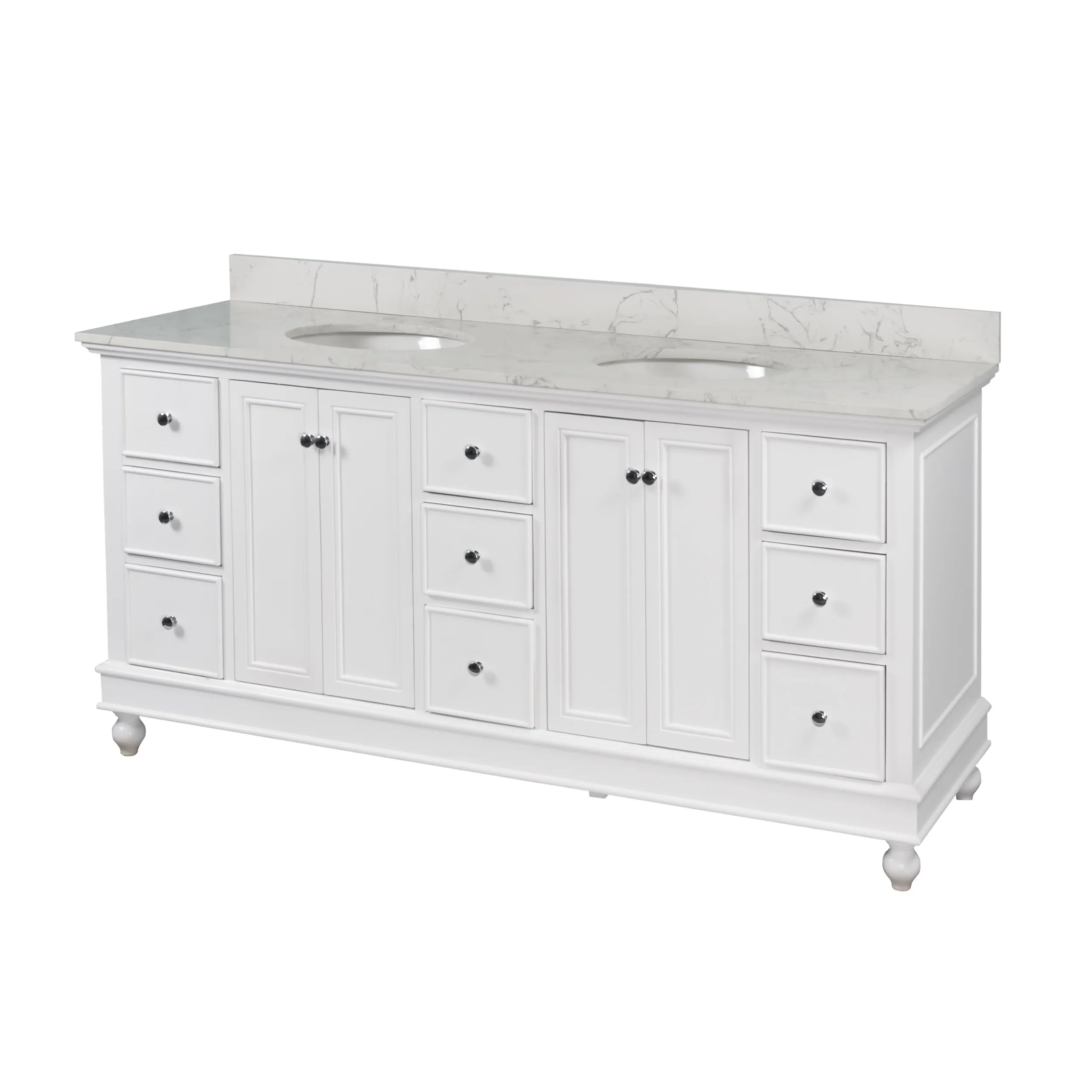 Bella 72-inch Double Vanity with Engineered Marble Top