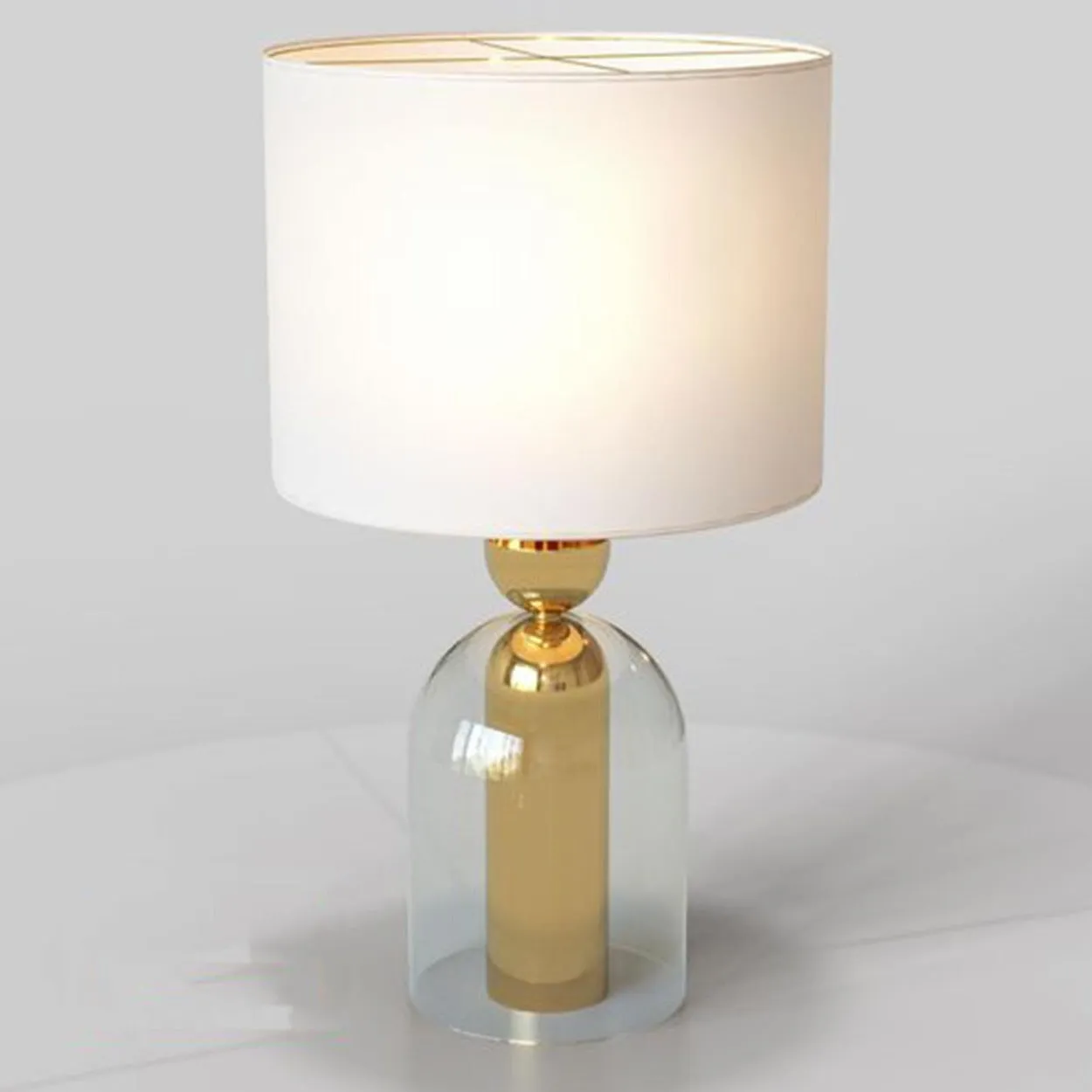 BELLJAR GLASS AND METAL CONTEMPORARY TABLE LAMP