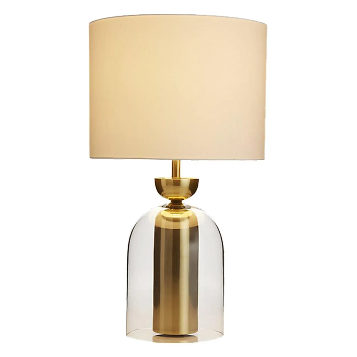 BELLJAR GLASS AND METAL CONTEMPORARY TABLE LAMP