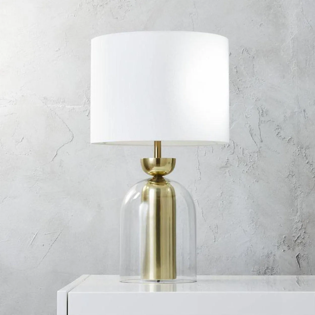 BELLJAR GLASS AND METAL CONTEMPORARY TABLE LAMP
