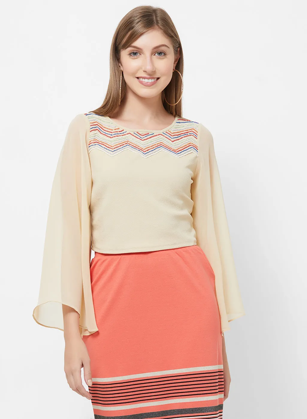 Birch Top With Beads Detailing