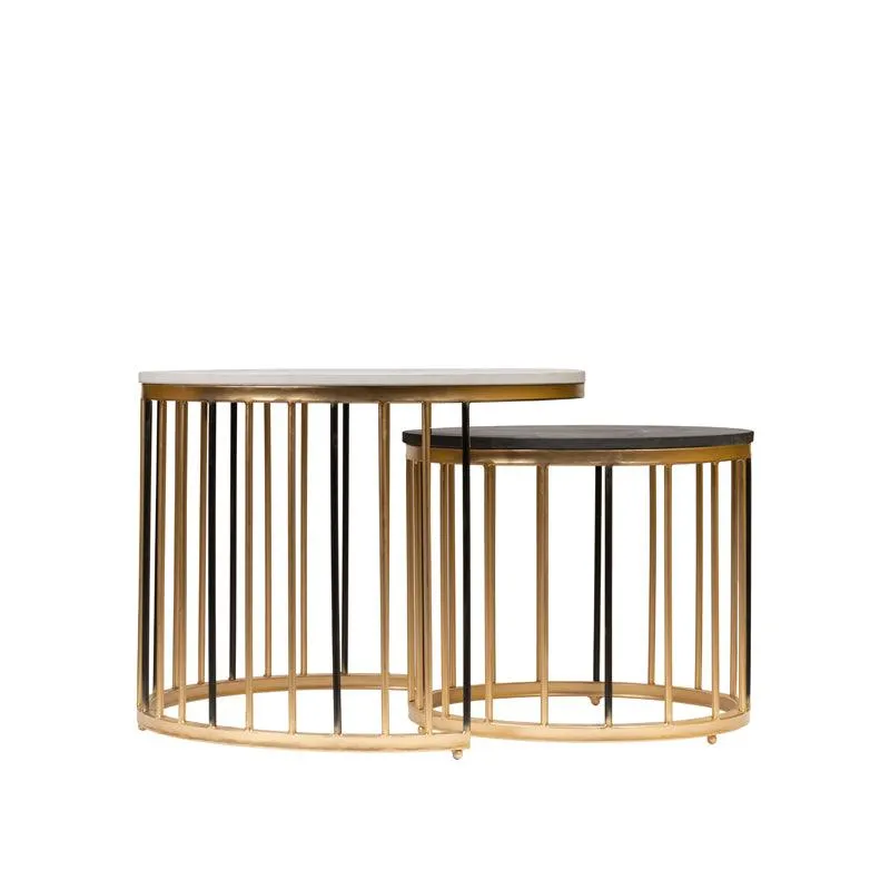 Black & White Golden Coffee vs Nesting Table