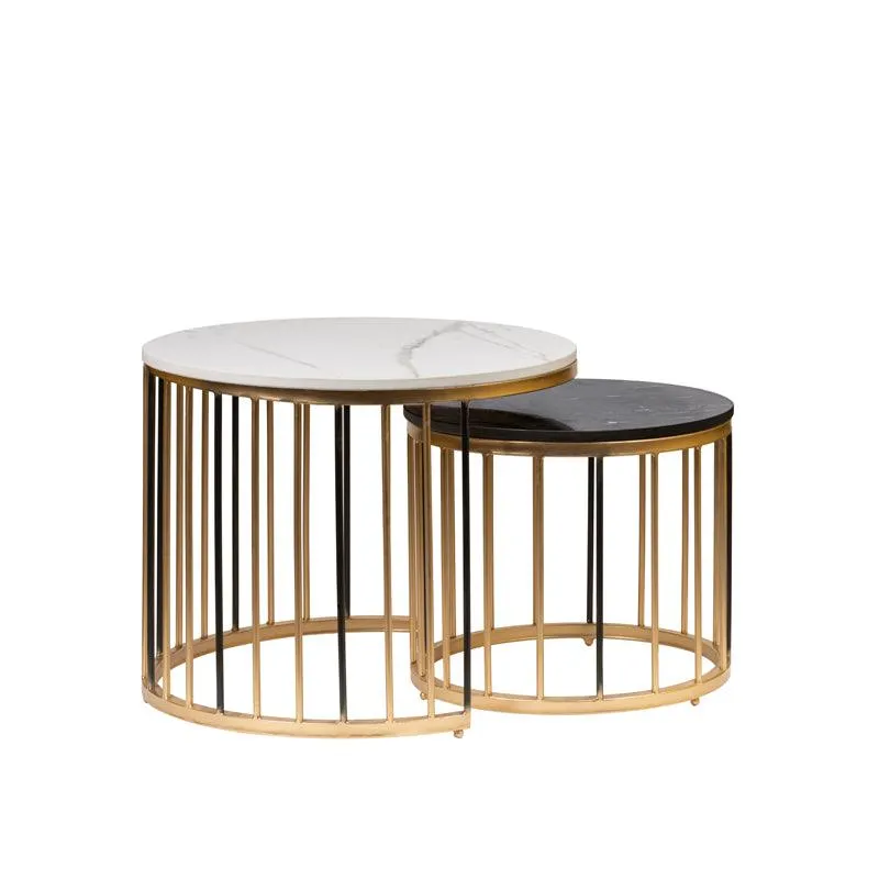 Black & White Golden Coffee vs Nesting Table