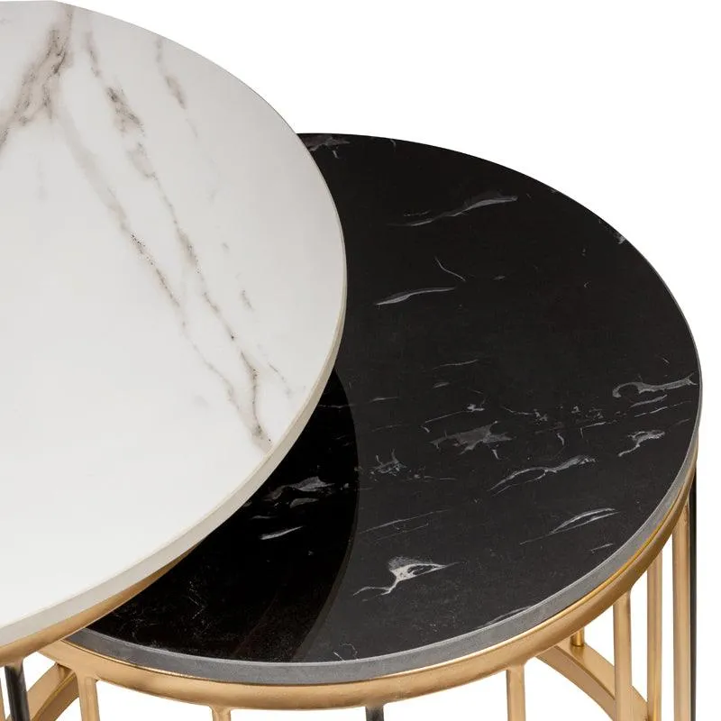 Black & White Golden Coffee vs Nesting Table
