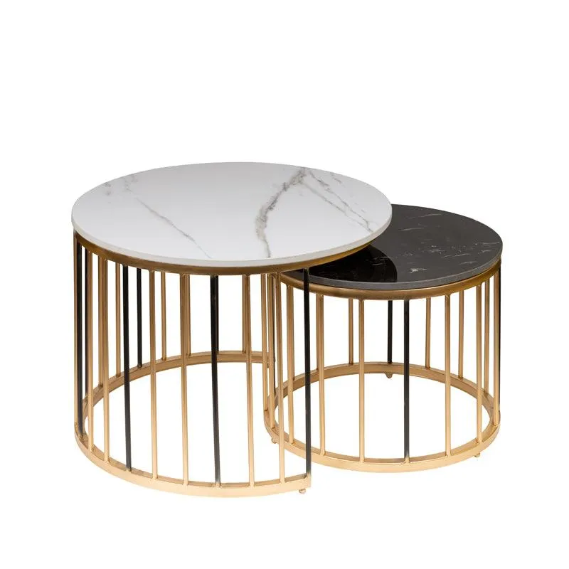 Black & White Golden Coffee vs Nesting Table