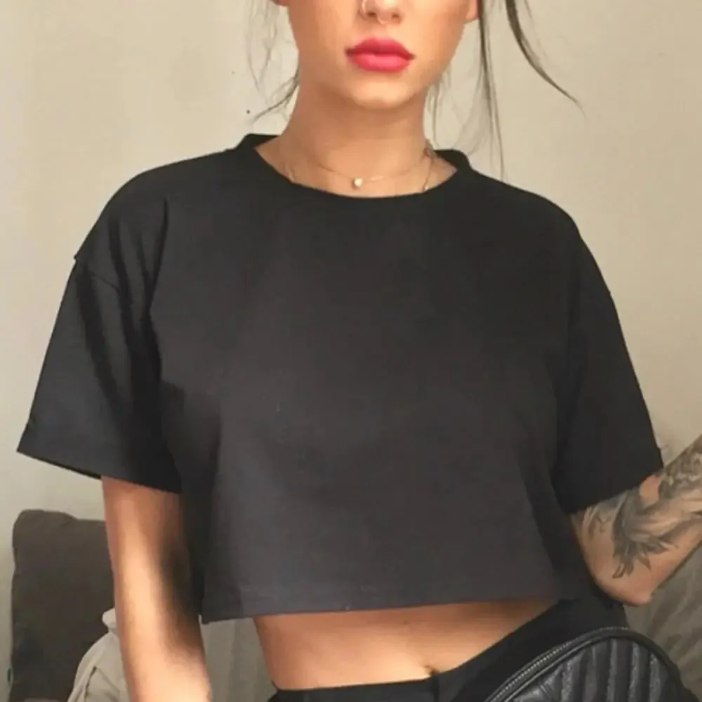 Black and White Harajuku Crop Top