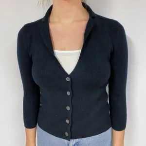 Black Cashmere 3/4 Sleeve Blazer Small