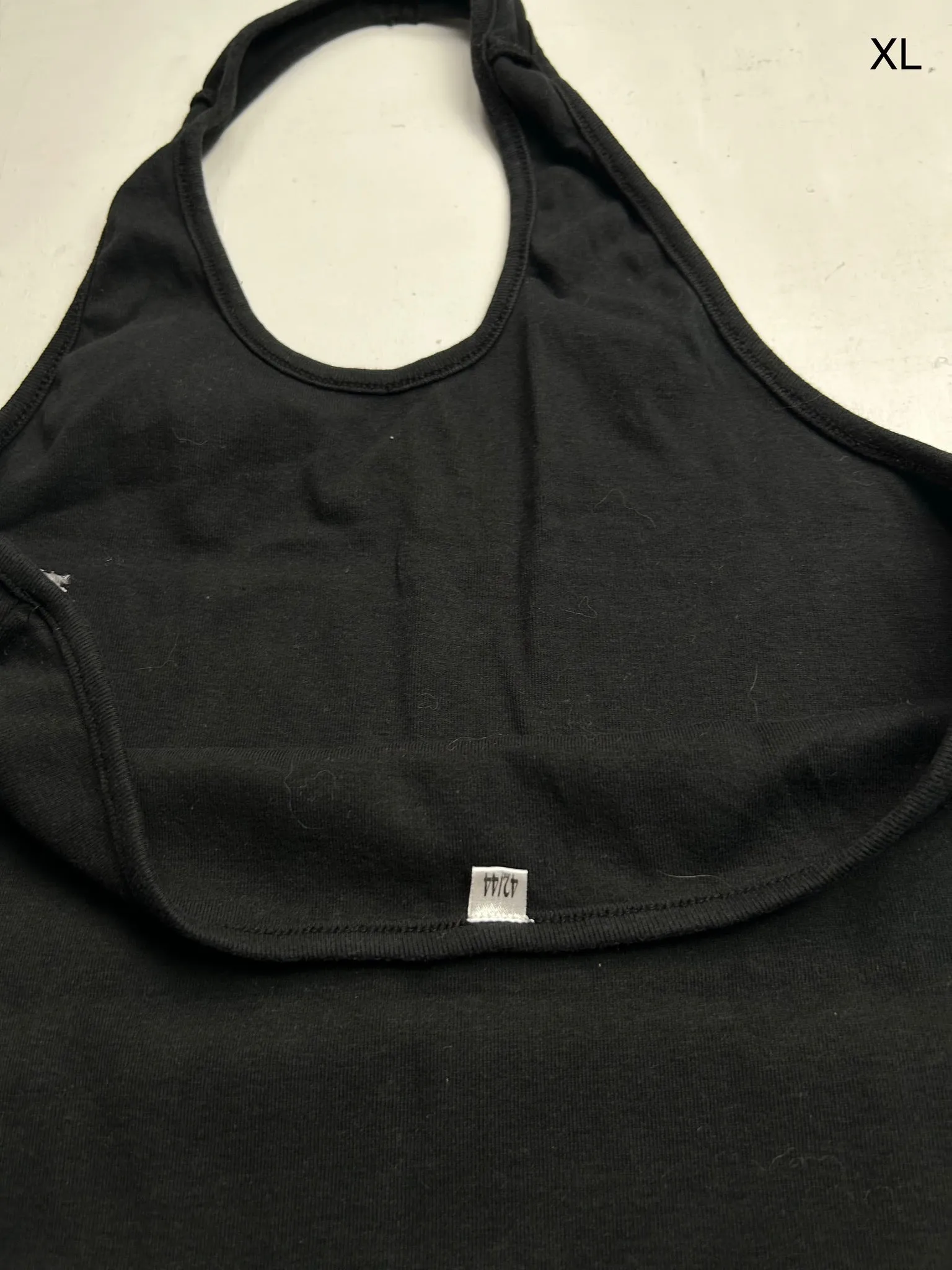 Black cotton 90s y2k vintage halter top (XL)