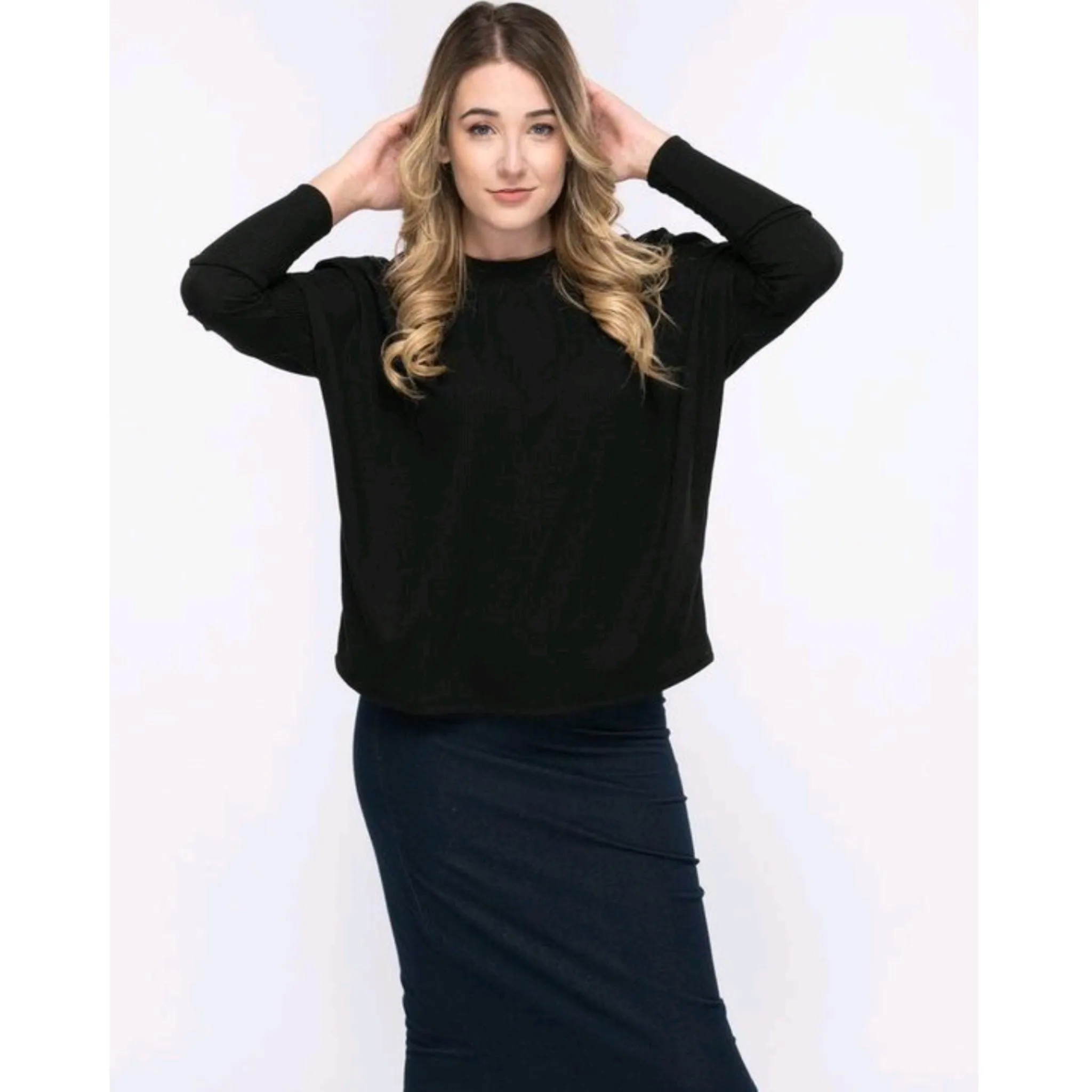 Black Dolman Monkey Top