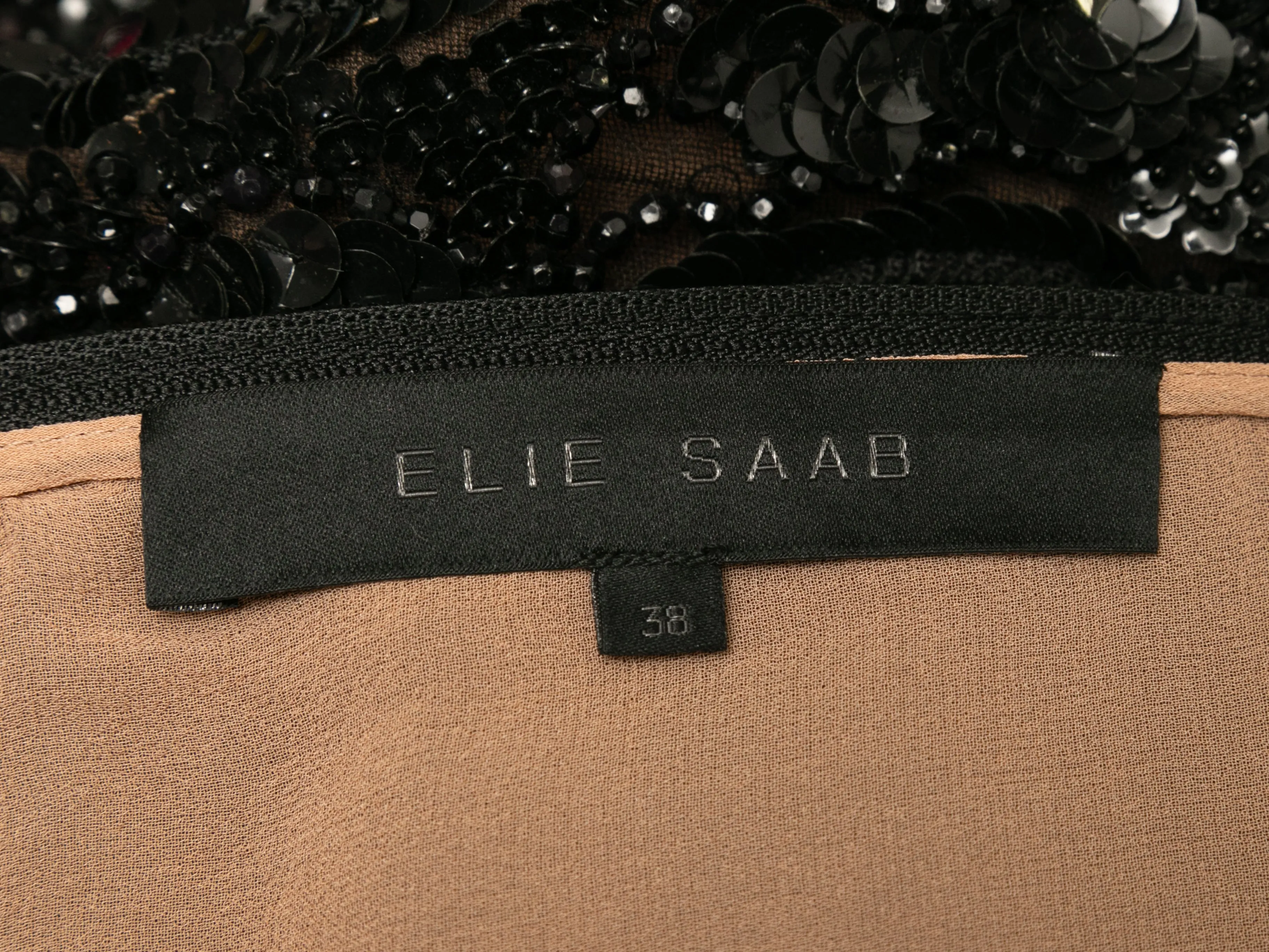 Black Elie Saab Embellished Sleeveless Top Size EU 38