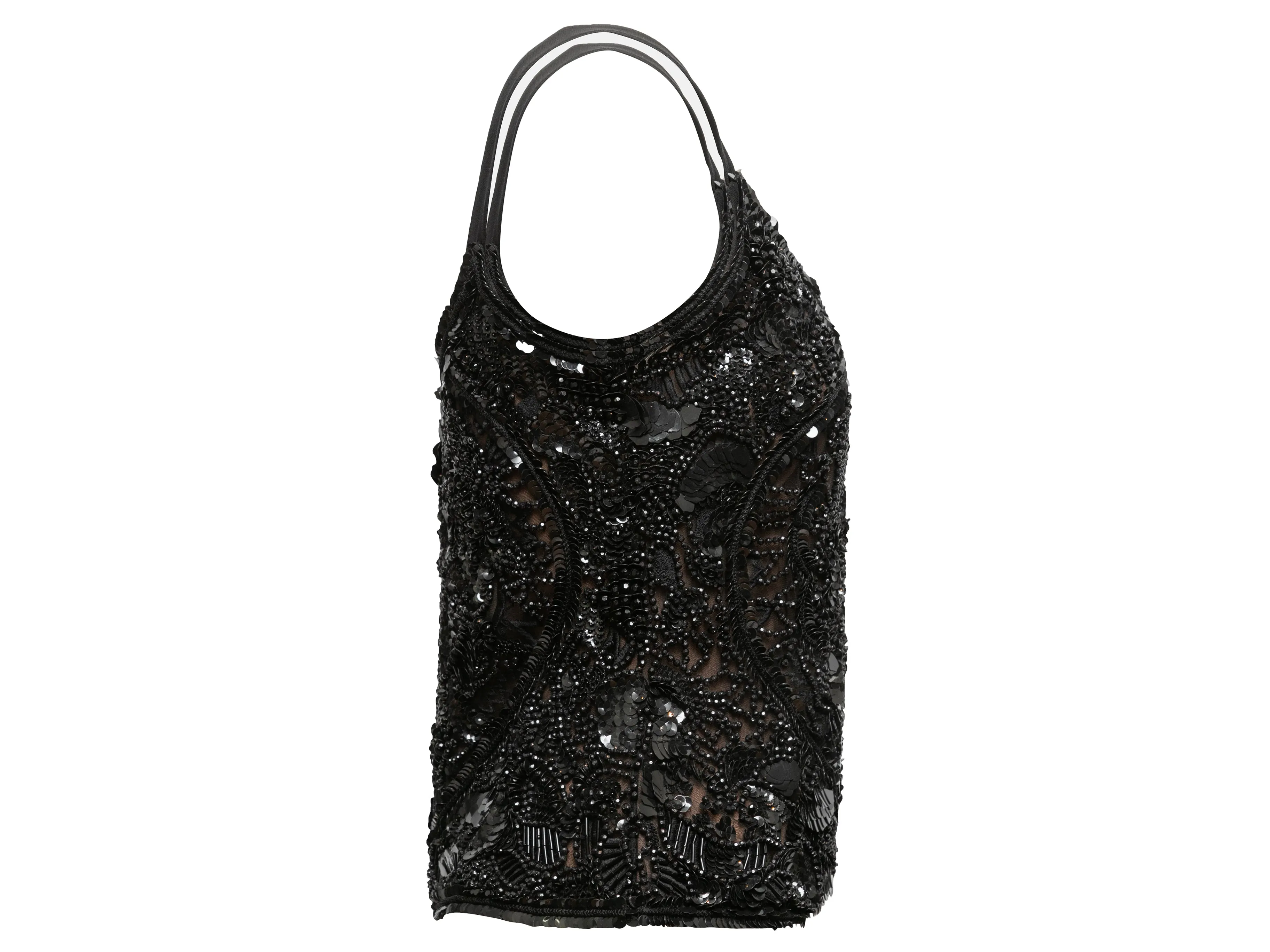 Black Elie Saab Embellished Sleeveless Top Size EU 38