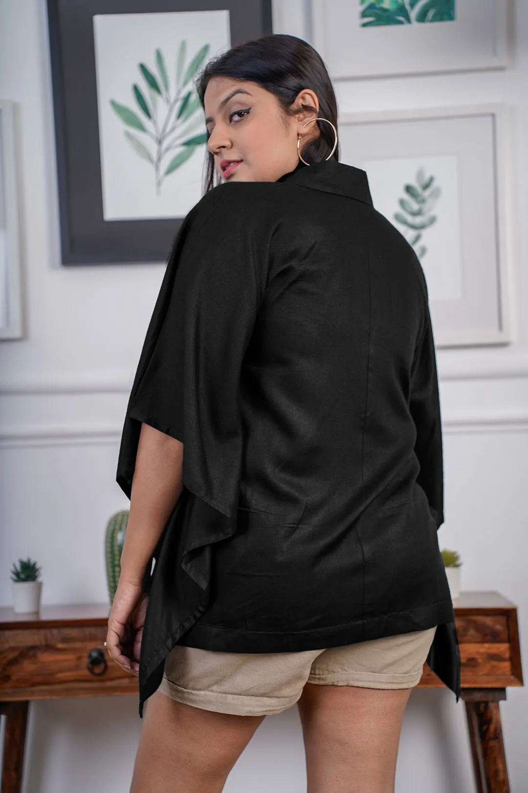 Black Kaftan Top - Midnight Garden