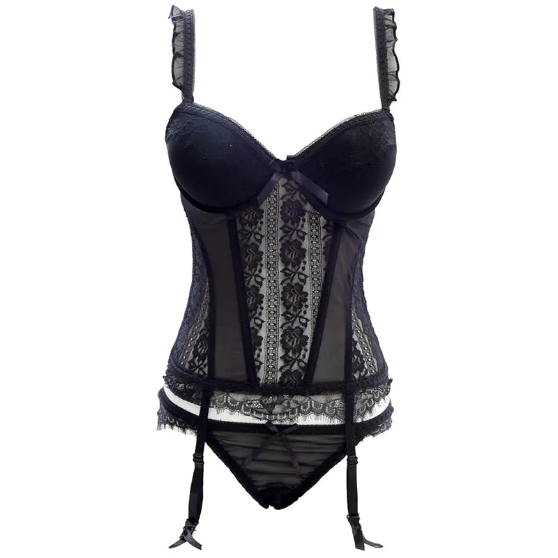 Black Lace Corset Crop Top | Women Corset Bustier Night Club Party Bra | black corset top | Sexy Corset Bralette | Retro Style Punk Corset