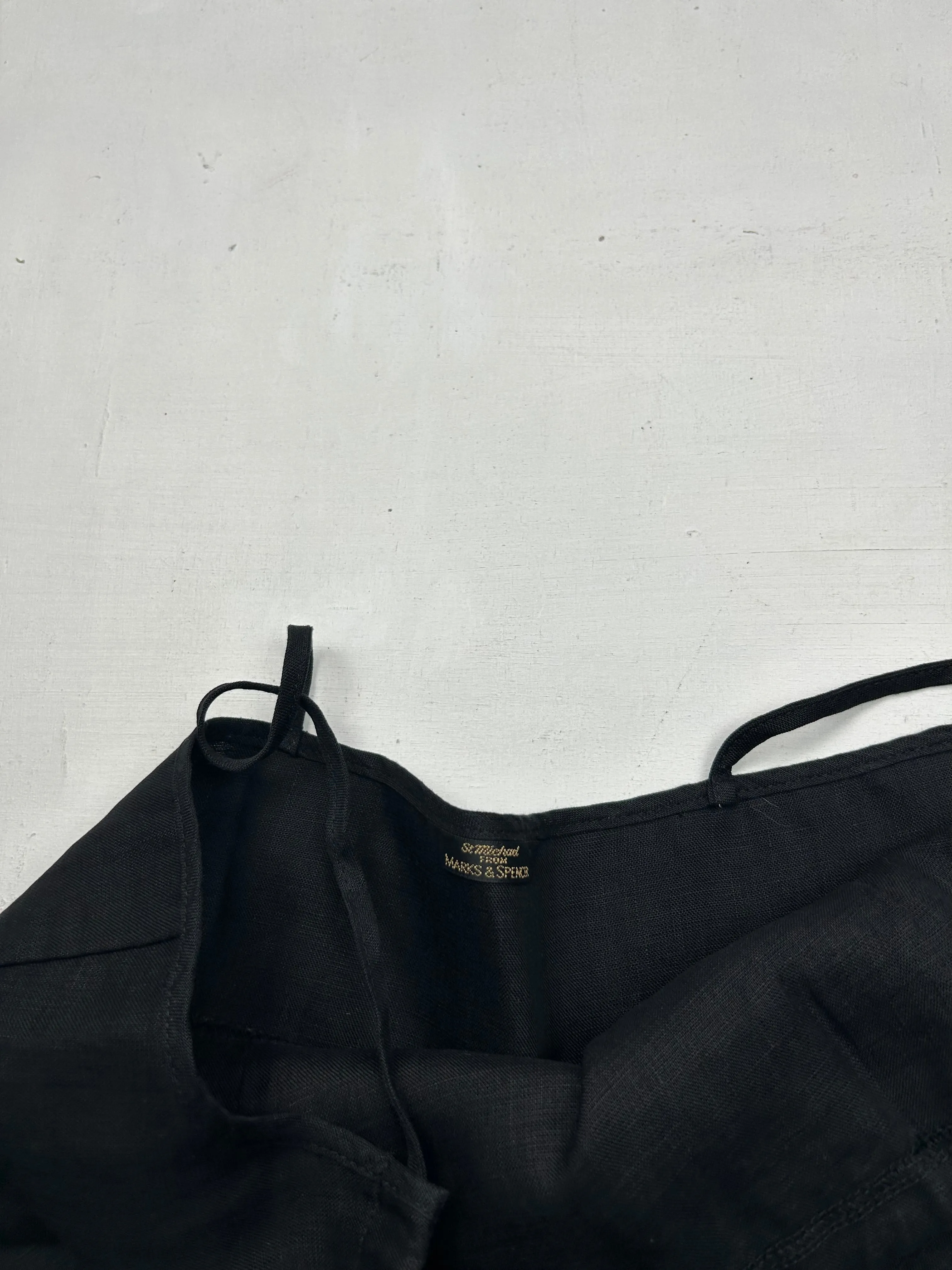 Black linen cami  top (M)