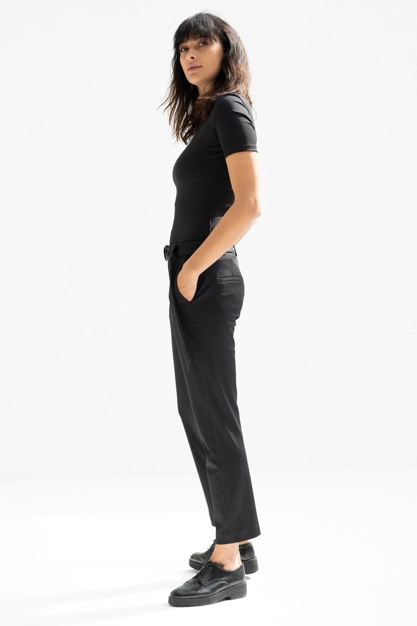 Black Short Sleeves Top (Scuba)