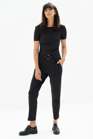 Black Short Sleeves Top (Scuba)