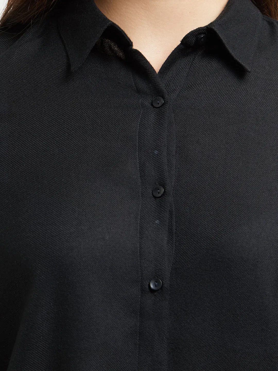 Black Top With Half Sleeves