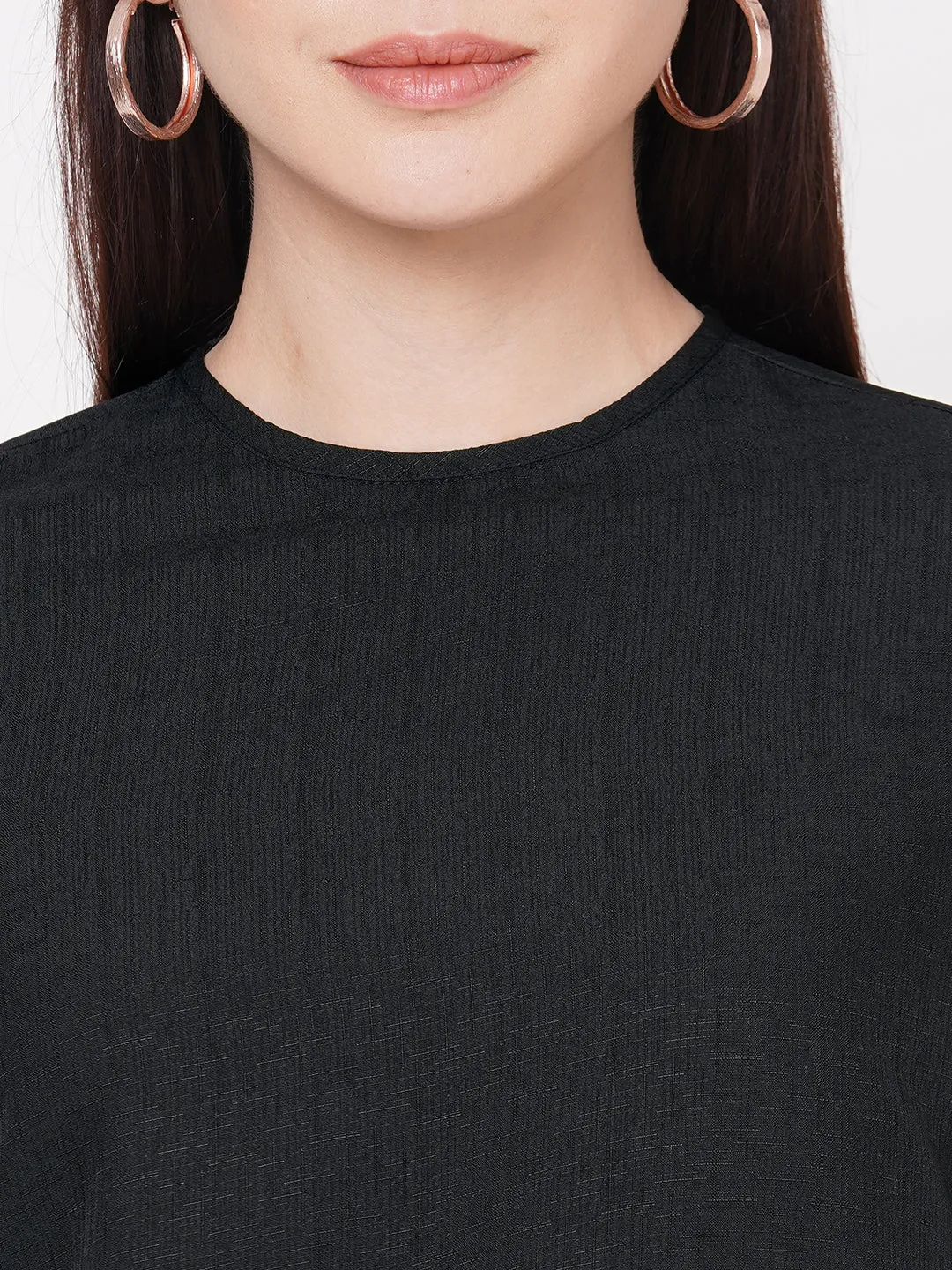 Black Top With Net Sleeves
