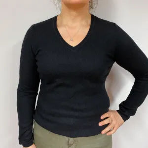 Black V Neck Jumper Large