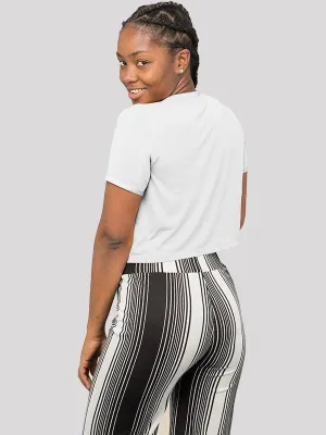 Blah Blah Blah White Crop Top For Women