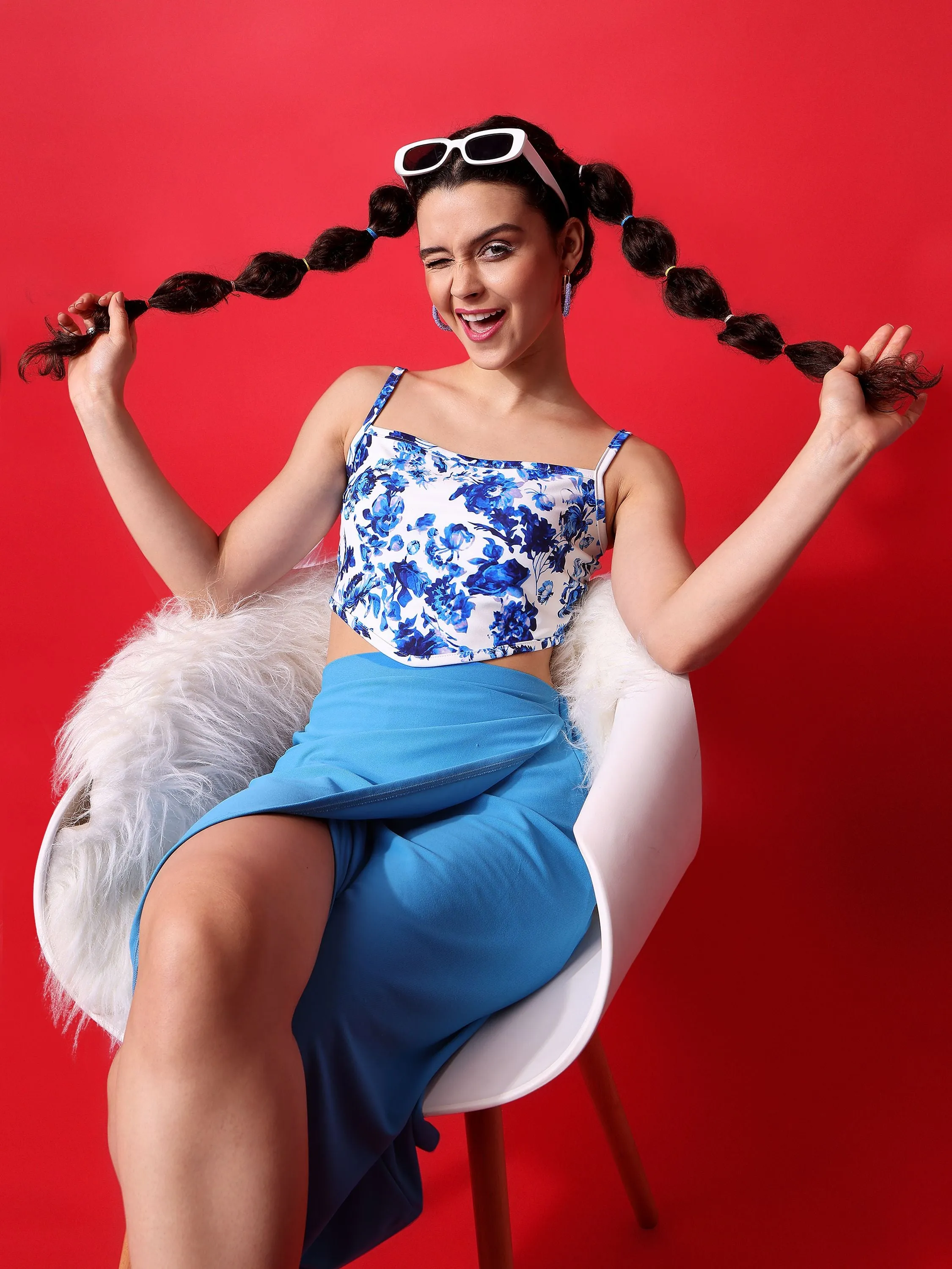 Blue Crop Top For Women