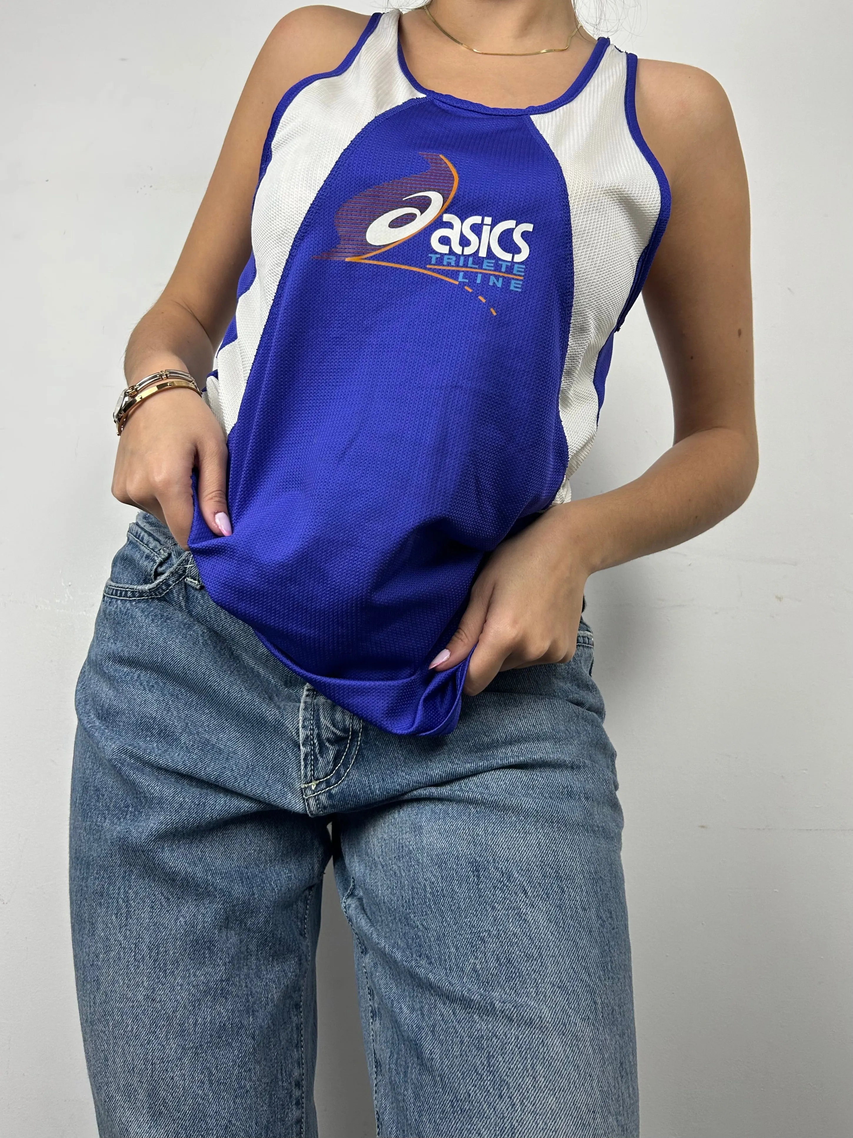 Blue logo tank  top (M/L)