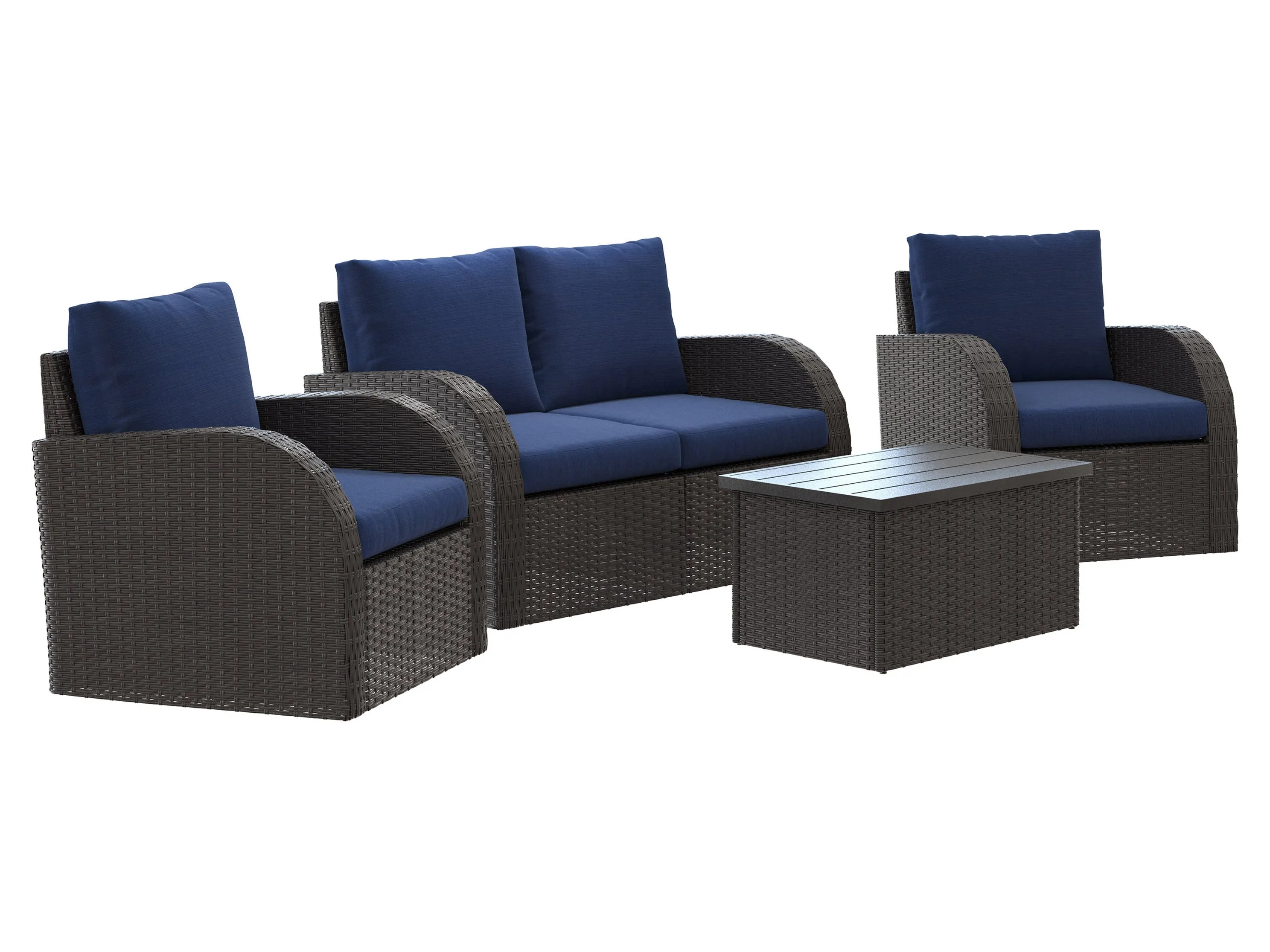 Blue Outdoor Loveseat 5pc Set