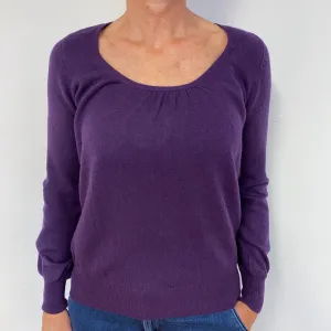 Blueberry Purple Scooped Neck Cashmere Jumper
