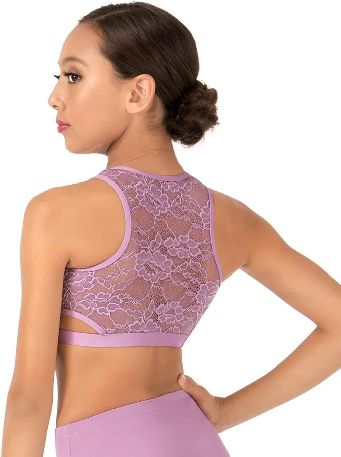 Body Wrappers Lace Back Crop Top