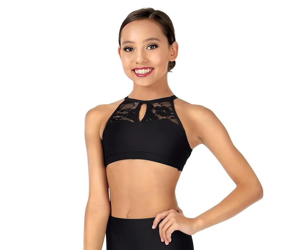 Bodywrappers Lace Yoke Top with Keyhole