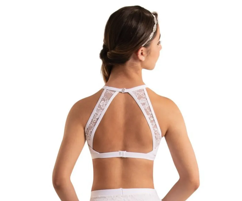 Bodywrappers Lace Yoke Top with Keyhole