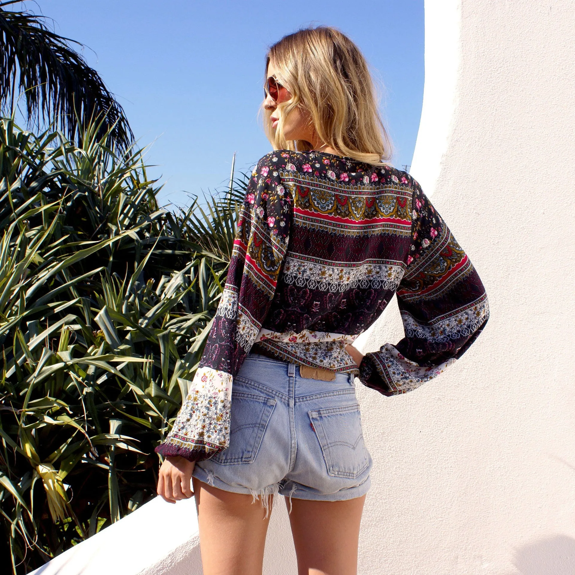 Bohemian Printed Long Sleeve Top
