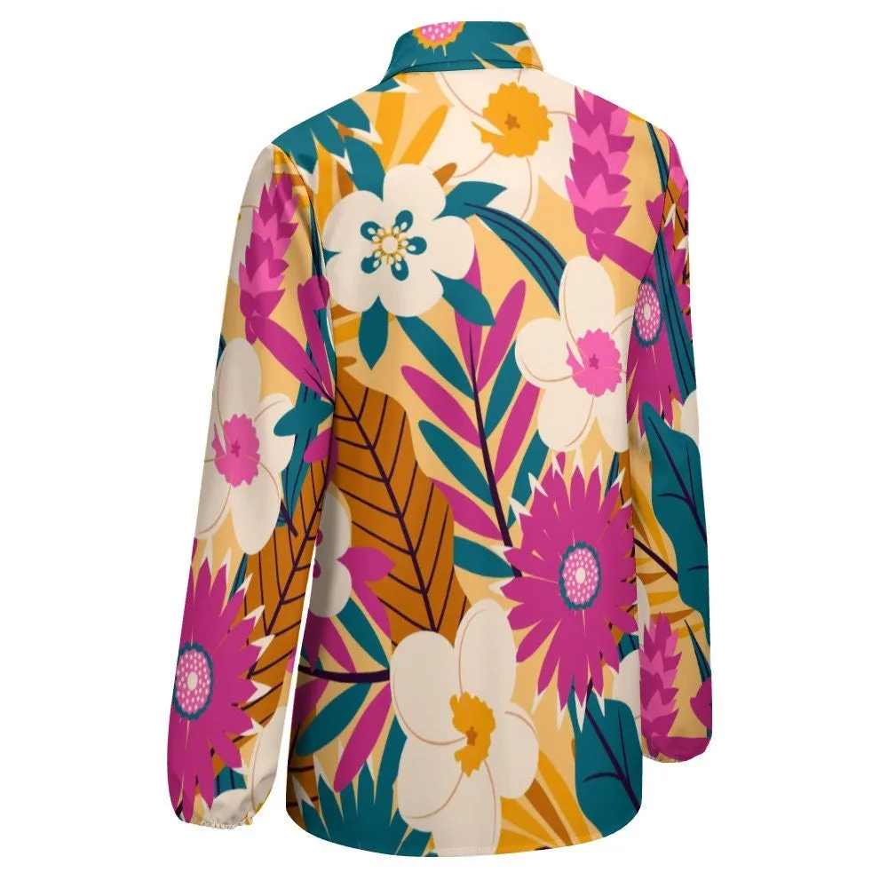 Boho Top Women, Boho Blouse, 70s Style Top, 70s Clothing Women, Pink Teal Top, Floral Blouse, Floral Top, Semi Sheer Top, Vintage style top