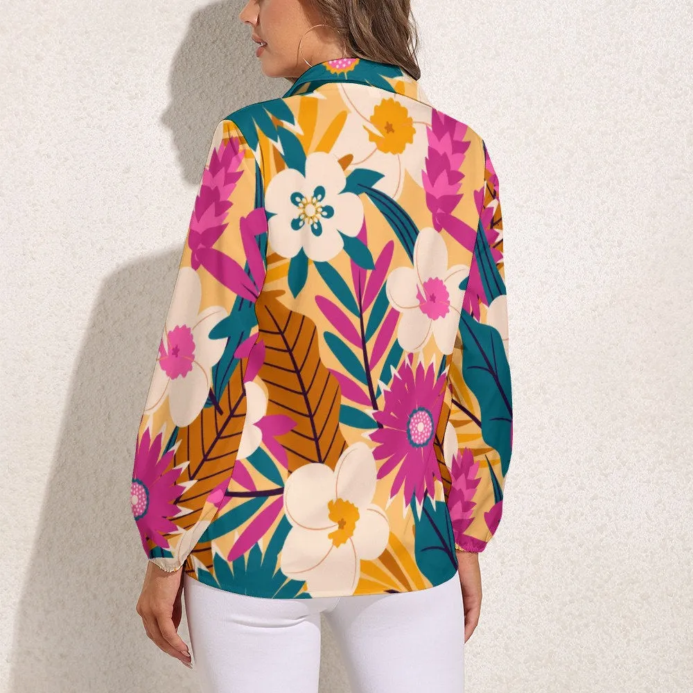 Boho Top Women, Boho Blouse, 70s Style Top, 70s Clothing Women, Pink Teal Top, Floral Blouse, Floral Top, Semi Sheer Top, Vintage style top