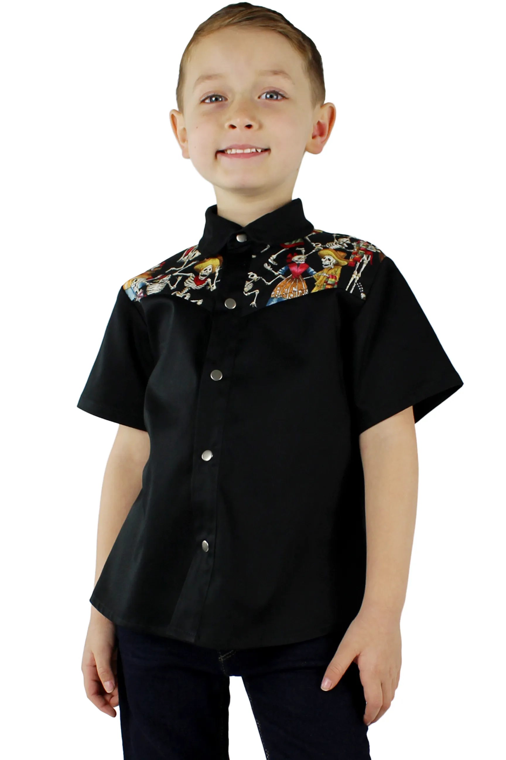 Boy's Dancing Skeletons Western Top