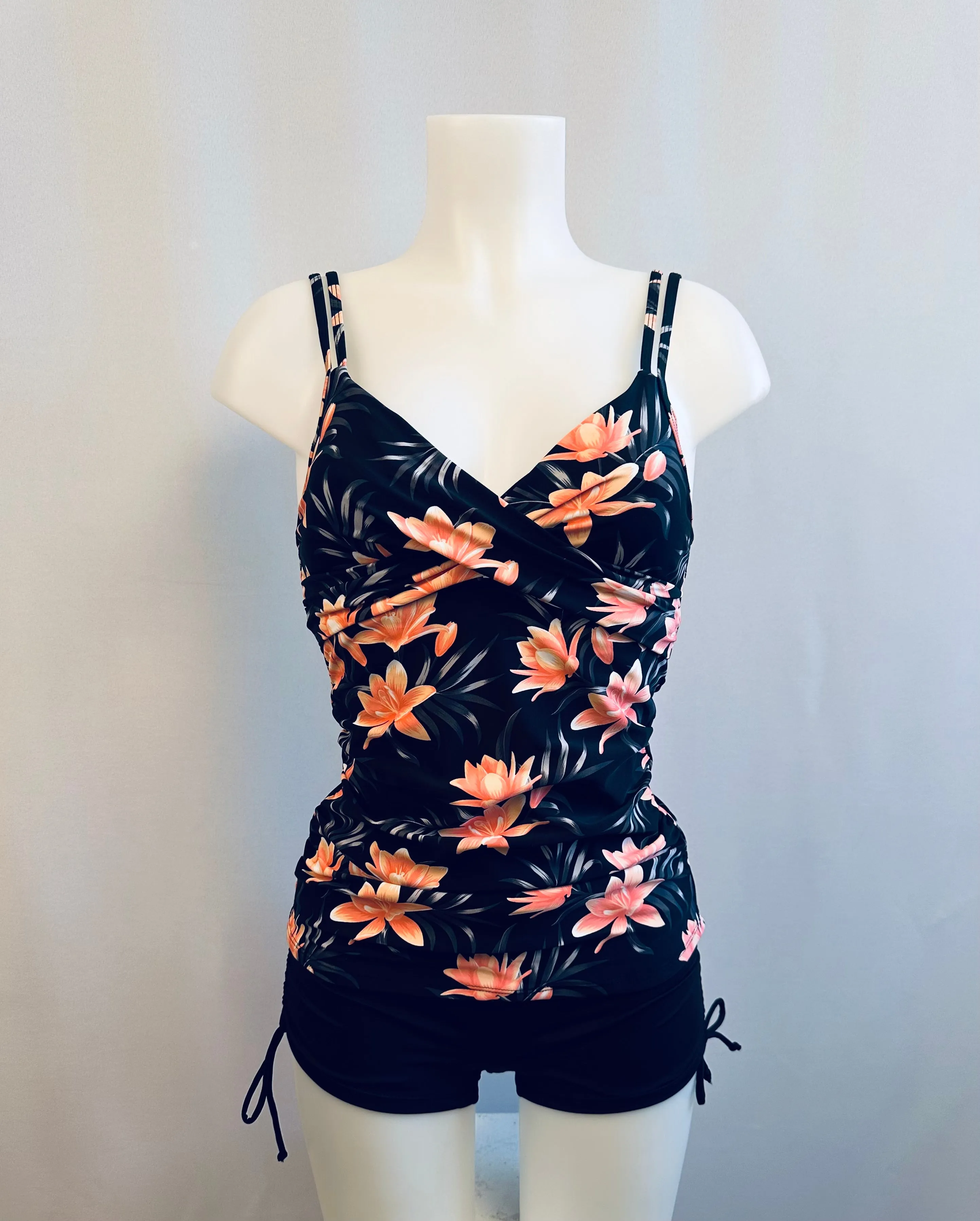 BS Black/Coral Paradise Crossover Tankini