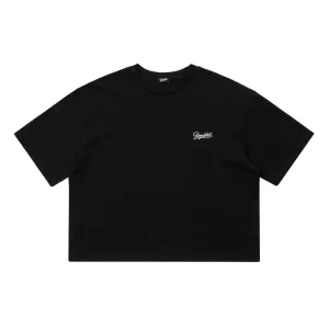 BSRABBIT LOGO WIDE CROP TOP BLACK