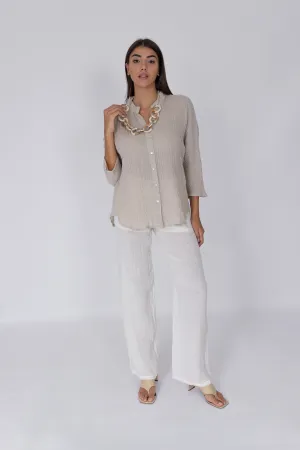 Camicia Panama Garza/Ecrù